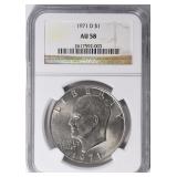 1971-D Eisenhower Dollar NGC AU-58