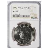 1776-1976-D Eisenhower Dollar Type 1 NGC MS-65