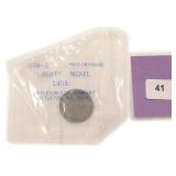 1903 "V" Nickel in Vintage Littleton Packing