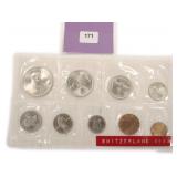 1964 Switzerland Coin Mint Set with Silver Coins