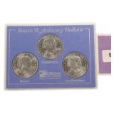 Susan B. Anthony Dollar Display of Three