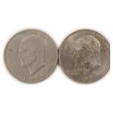 TWO (2) 1971-D IKE Dollars