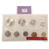 1965 Switzerland Coin Mint Set with Silver Coins