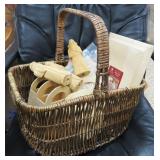 Basket with Wood Crafts