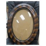 Antique Convex Glass Frame, Painted Grain