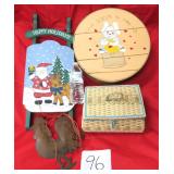 Sewing Basket, Metal Rooster, Easter &
