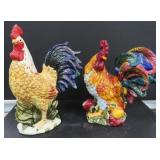 Pair of Large Roosters