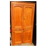 Antique Oak Flat Face American Kitchen Cabinet
