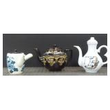 Three (3) Tea Pots, Oriental Inspired