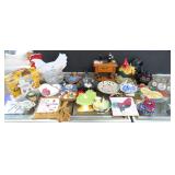 Pig Bank, Sewing Machine, Rooster, Lunch Box