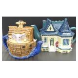 Noah's Ark and Cottage Tea Pots