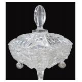 Crystal Footed and Covered Candy Dish