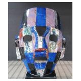 Mosaic Death Mask on Stand, Mexican Folk Art
