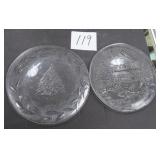 Glass Christmas Serving Trays