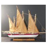 Handmade Ship, Metal, Wood and Fabric, 24'x18'
