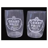 TWO (2) Grand Prize Beer Shorty Glasses