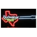 Budweiser Texas Guitar NEON Sign, works