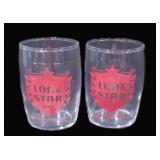 TWO (2) Lone Star Beer Shorty Glasses, $16 SHIP
