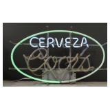 Cerveza Coors Neon Sign (NOTE: Half of Neon