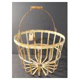 Metal Basket in Old White Paint, 9.5'x12.5'