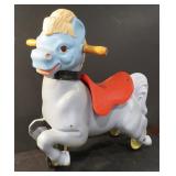 Plastic Toy Horse on Metal Wheels, 19'x18'