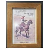 Framed Marlin Calendar Page, Glass,