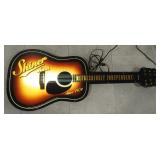 Shiner Beers Guitar Lighted Sign, 39'x15'