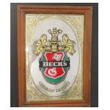Beck's German Import Beer Framed Mirror, 14.5'x20'