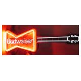 Budweiser Bow Tie NEON Guitar Sign, 42'L