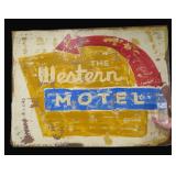 Western Motel Hand Painted Metal Sign