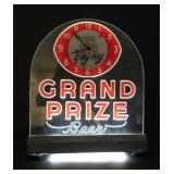 Grand Prize Metal and Lucite Light Up Sign and