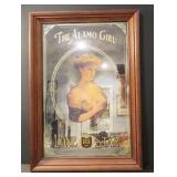 The Alamo Girl Lone Star Beer Mirror Framed