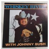 Johnny Bush Signed Whiskey River Record Jacket