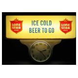 Lone Star Beer Lighted Clock, Both Work
