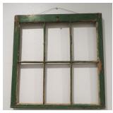 Six Pane Old Window Frame, old green paint