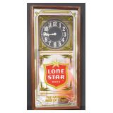Lone Star Beer Mirrored Clock, 10'x20.5'