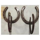 pair of Horseshoe wall mount Hat Racks, We Ship