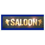 Tin Die Cut Galv. Tin Saloon Light Up Sign.