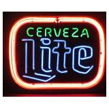 Cerveza Lite Neon Sign (Works as Shown)
