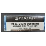 Five (5) Federal 000 Buckshot Shells, 12GA