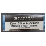 Five (5) Federal 000 Buckshot Shells, 12GA