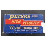 Full Box Vintage Peters High Velocity .22 Short
