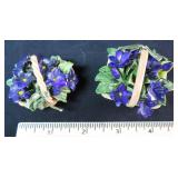 TWO (2) Miniature Flower Baskets