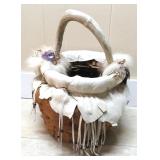 Leather and Wood Basket