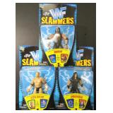 Three (3) 1998 WWF Figures incl. Steve Austin &