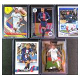 Five (5) Kylian Mbappe Soccer Cards
