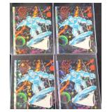 Four (4) 1992 Marvel Silver Surfer Prism Promo