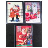 Three (3) 1991-92 Pro-Set Football Santa Claus