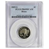 2005-S Jefferson Nickel Bison PCGS Proof-69 DCAM