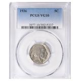 1936 Buffalo Nickel PCGS VG-10